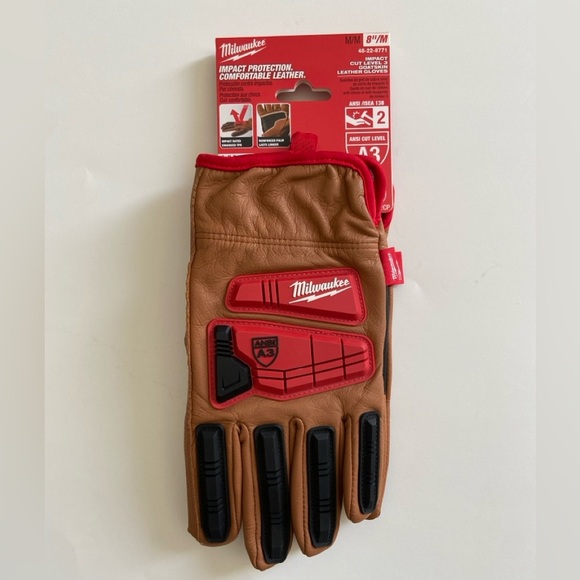 NWT Milwaukee impact cut level 3 goatskin leather gloves - Picture 3 of 9